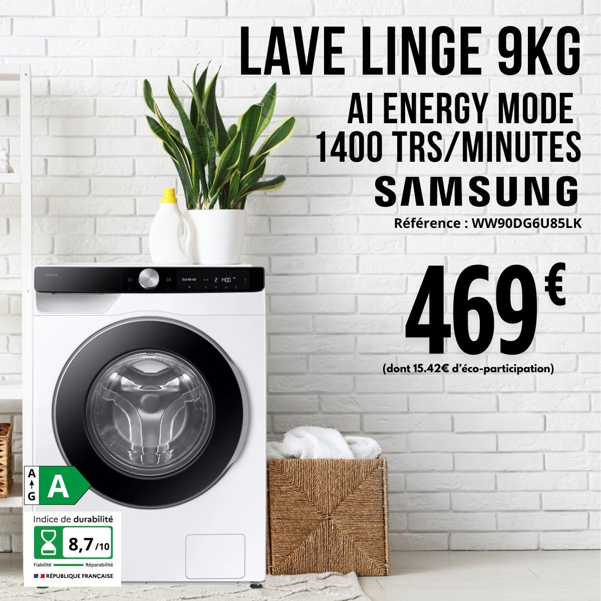 machine a laver 9 kg samsung pas cher